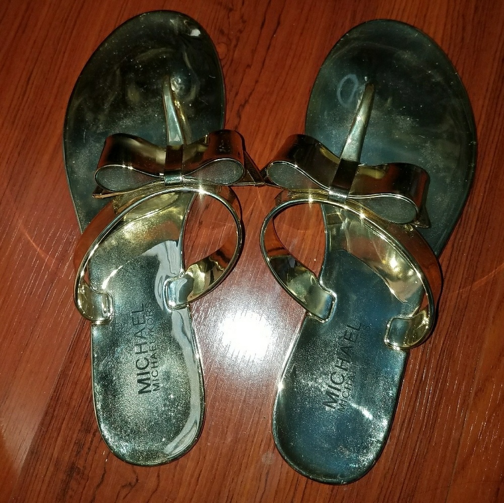 Michael Kors gold sandals